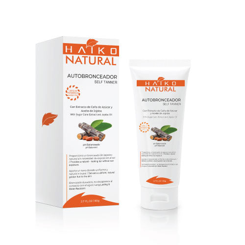 Autobronceador Natural con Extracto de Caña de Azúcar y Aceite de Jojoba - 80g | Bronceado Uniforme y Profundamente Hidratante | Libre de Parabenos - Haiko
