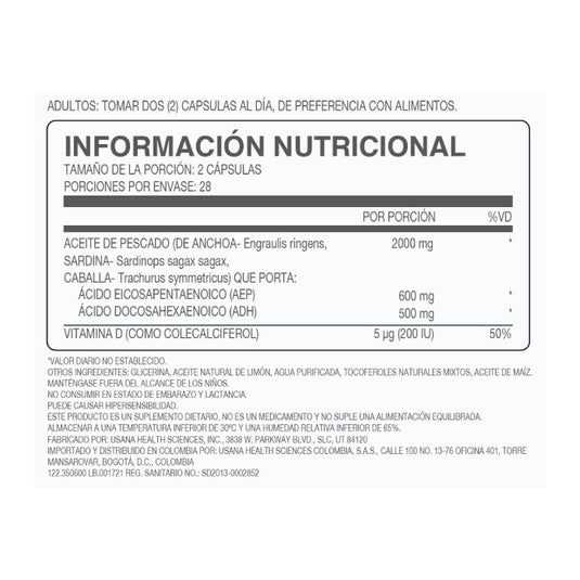 Biomega frasco por 56 cápsulas USANA