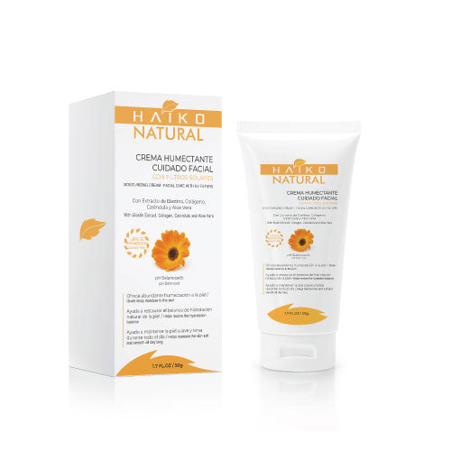Crema Humectante Cuidado Facial con Filtros Solares - 50g | Hidratación Profunda y Protección UV | Libre de Parabenos - Haiko