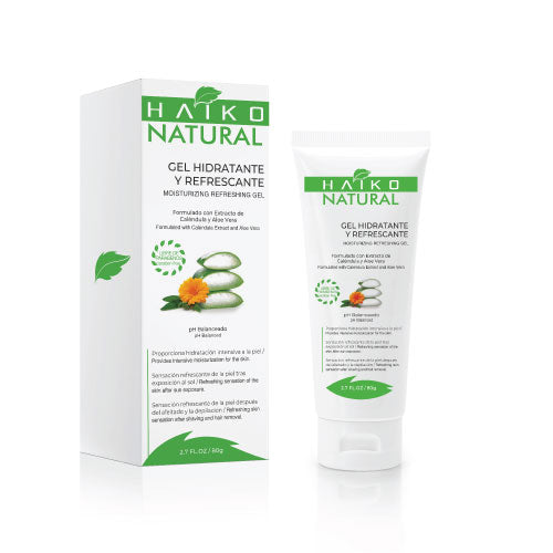 Gel Hidratante y Refrescante con Extracto de Caléndula y Aloe Vera - 80g | Ayuda a Aliviar y Regenerar la Piel | Libre de Parabenos - Haiko