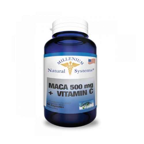 Maca 500 mg + Vitamina C Natural Systems 100 cápsulas