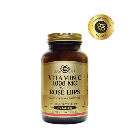 Vitamina C 1000 mg Rose Hips 100 Tabletas Solgar