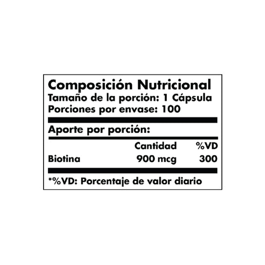 Biotina 900 mcg x 100 caps Solgar