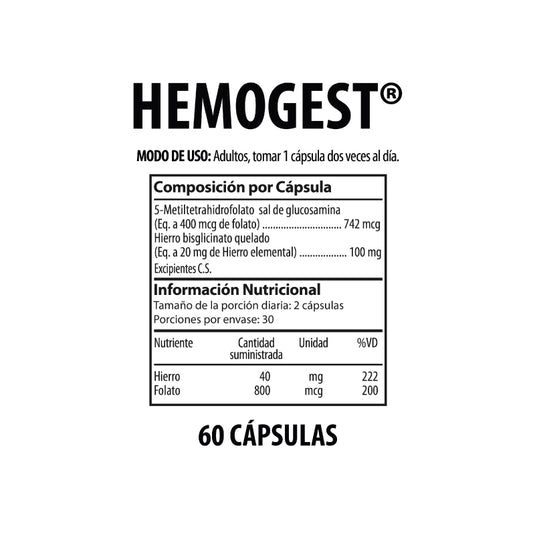 Hemogest Nutrabiotics 60 Cápsulas