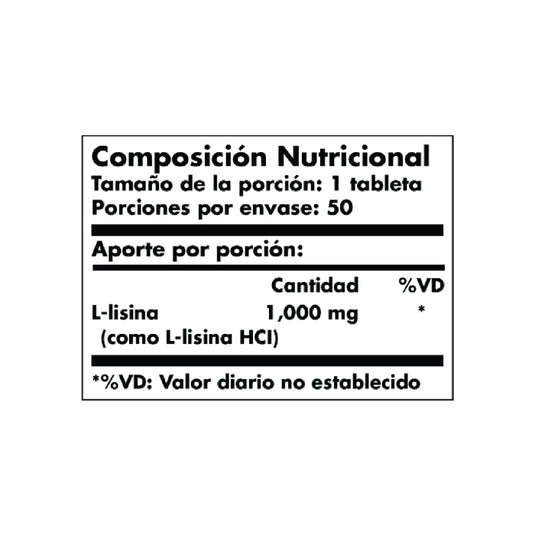 L Lysine 1000 mg x 50 tabs Solgar
