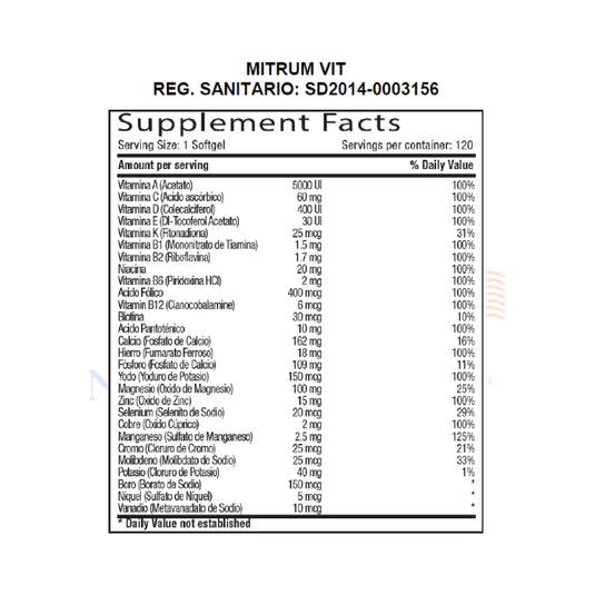 Mitrum Vit Natural Systems 120 cápsulas