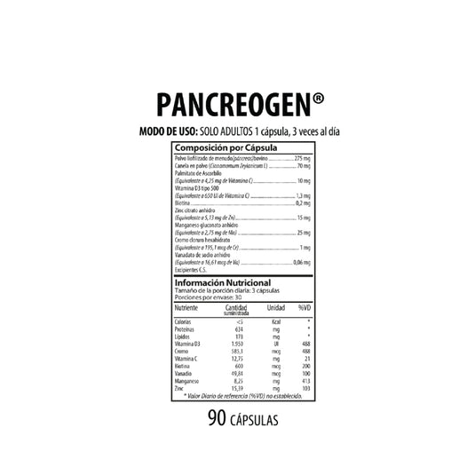 Pancreogen Nutrabiotics 90 Cápsulas
