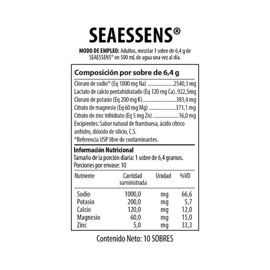 Seaessens Sales de Rehidratación Sabor Frambuesa Polvo 320g Nutrabiotics