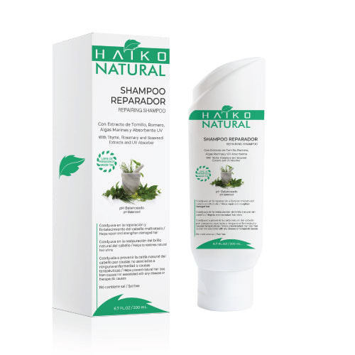 Shampoo Reparador con Extracto de Tomillo, Romero, Algas Marinas y Filtros UV - 200ml | Fortalece y Protege el Cabello - Haiko
