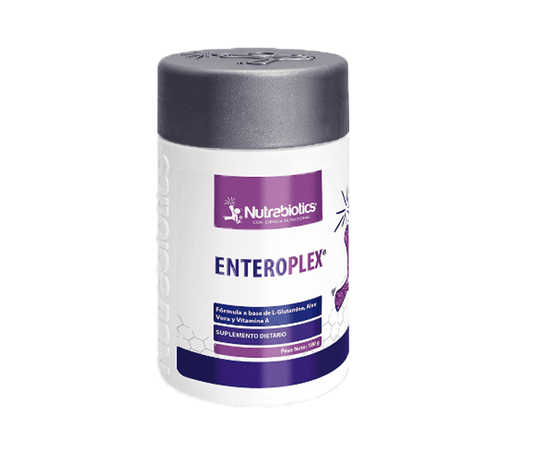 Enteroplex con L-Glutamina, Aloe Vera y Vitamina A: complemento para tu dieta con alta biodisponibilidad. Potencia tus funciones fisiológicas y nutricionales.