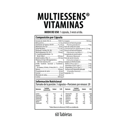 Multiessens Vitaminas Nutrabiotics 60 Cápsulas