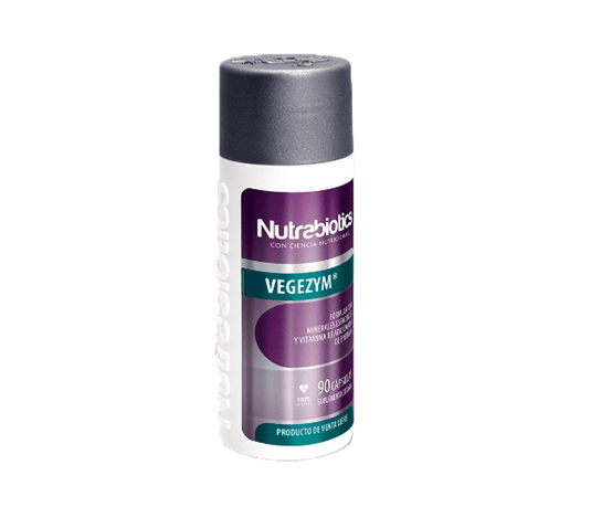 Vegezym Nutrabiotics 90 caps: Un suplemento natural para mejorar la digestión y promover la salud gastrointestinal.