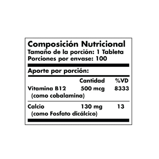 Vitamina B12 500 mcg x 100 tabs Solgar
