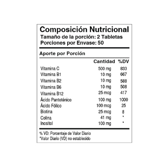 B Complex con Vitamina C 100 Tabs Solgar