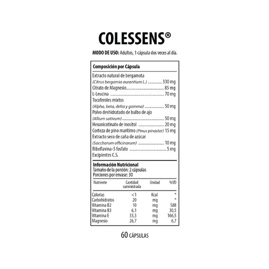 Colessens Nutrabiotics 60 Cápsulas