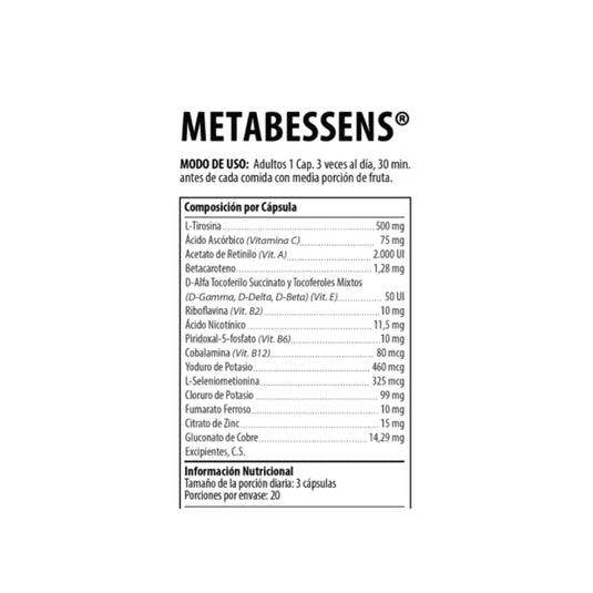 Metabessens Nutrabiotics 60 Cápsulas