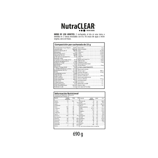 Nutraclear Frutos Rojos Nutrabiotics 610 gr
