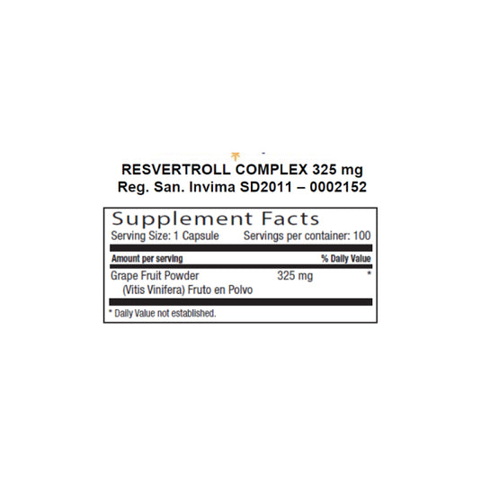 Resvertroll Complex 325 mg Natural Systems 100 cápsulas