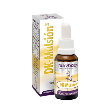 Refuerza tu sistema inmunitario y salud muscular con DK Mulsion Nutrabiotics. Con Vitamina D3 y K2, es el complemento ideal para tu dieta diaria